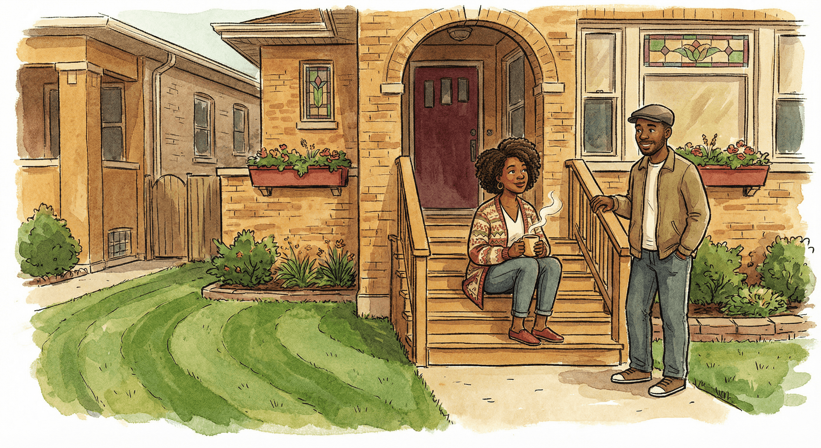 A well-maintained Chicago South Side bungalow with a freshly mowed lawn